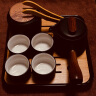 聚晟（JUSHENG）日式黑陶提梁壶茶具套装整套办公家用干泡茶盘茶壶茶杯功夫小套装 侧把壶4杯+茶盘+茶叶罐 晒单实拍图