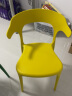 密林 牛角椅子靠背网红餐椅家用塑料懒人休闲简约加厚加强北欧办公椅 加强-柠檬黄 实拍图