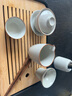 瓷牌茗茶具 汝瓷茶具泡茶器全套家用功夫茶具办公室送人茶道瓷器整套 《御煌盖碗》六杯10件+茶道茶盘 实拍图