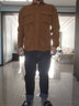 马登工装美式复古宽松夹克灯芯绒翻领古着痞帅外穿口袋薄衬衫男秋 琥珀色 S 实拍图