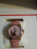 卡罗莱全自动机械表女士手表女表镶钻镂空精钢个性时尚商务防水潮流腕表 皮金粉酒红皮 实拍图