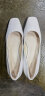 莱尔斯丹优雅方头光身纯色粗跟套脚工鞋女鞋单鞋4M46318 米白色 OWK 36 晒单实拍图