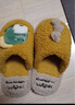 俞兆林（YUZHAOLIN）男女童亲子秋冬季保暖毛绒拖鞋宝宝防滑软底家居室内成人棉鞋子 黄色恐龙 210 实拍图