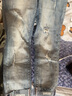 英爵绅（YINGJUESHEN） 春秋新款牛仔裤男韩版修身破洞挂饰九分裤磨破刮烂毛边小脚裤 浅蓝色 29 实拍图
