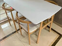 臻赛祺餐桌椅组合家用小户型桌子吃饭桌仿实木质一桌四椅快餐洽谈桌椅 80*140桌子（原木色）+4把牛角椅 实拍图