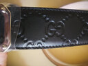 古驰（GUCCI）腰带 男士经典款方扣板扣皮带 GG压纹牛皮腰带商务休闲 黑色【配原装盒】403941 100cm(适合2尺9-3尺腰围) 实拍图