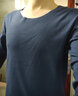 恒源祥磨毛秋衣秋裤男抗菌无痕薄款保暖内衣套装冬季情侣基础圆领打底衫 男款深海蓝220g M /165【无痕磨毛】 实拍图