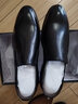 花花公子 皮鞋男商务休闲头层牛皮打孔透气正装软皮一脚蹬男鞋大码新伴郎 黑色21091（皮鞋） 42 实拍图