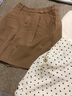 betu百图女装短裤女夏ins风简约多色休闲短裤女高腰阔腿裤短裤女2204T57 咖啡色 S 实拍图