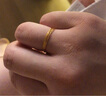 百泰首饰（BATAR JEWELLERY）生日礼物黄金戒指女足金车花线五线圈金指环女戒情侣对戒线戒 14号【金重约0.5g-0.6g】 实拍图