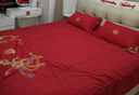 水星系列家纺新中式龙凤刺绣婚庆四件套高档大红色喜被100支纯棉结婚床品 迎喜龙凤-大红 1.8床单款四件套：被套配200*230 实拍图