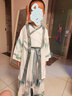 安妮优儿男童唐装汉服夏装男孩中国风春秋2025新款儿童古装夏季国学演出服 浅灰色 140 实拍图