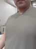 罗蒙（ROMON）弹力竹节网眼冰丝短袖T恤男半袖男打底衫夏季新款薄款圆领男T恤衫 卡其色【冰丝高品质单件装】 2XL 【建议150-170斤】 实拍图