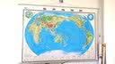 2024世界地形图挂图 平面地形挂图 1.5米x1.1亚膜挂绳整张 等高线地图 实拍图