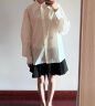 太平鸟外套式防晒衬衫女长袖夏装新款女士轻透简约高级感上衣 白色 S 晒单实拍图