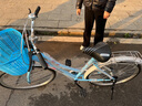 火星翼自行车男女式单变速轻便男成年人代步通勤上班学生复古公主单车 低梁-蓝色-豪华版 升级实心胎26寸 实拍图