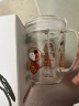 史努比玻璃杯家用儿童牛奶杯子带刻度耐热吸管水杯宝宝奶粉杯带把手早餐喝奶杯微波炉可加热 350ML太空橙5018 实拍图