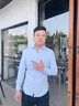 罗蒙（ROMON）翻领长袖衬衫男商务职业正装中青年纯色工装休闲蓝色衬衣男士上衣 白色+蓝色 44 实拍图