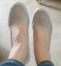 斯凯奇（Skechers）女鞋透气蕾丝单鞋浅口一脚蹬平底鞋软底舒适透气旅游鞋100686 灰褐色/TPE 37.5 【正码正拍】 实拍图