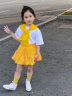 罗蒙六一儿童演出服男女童幼儿园小学生运动会开幕式团体表演服装 短袖+短裙+披肩+袜子（黄色） 120cm 晒单实拍图