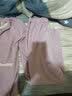 猫人女士睡衣女秋季棉质家居服女长袖开衫纯色花边睡衣套装紫色M 实拍图