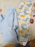 舒贝怡婴儿衣服儿童内衣套装春秋宝宝睡衣纯棉夹棉保暖分体两件套蓝110 实拍图