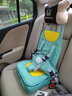 儿童便携式车载安全座椅宝宝电动车通用简易婴儿汽车坐垫0-3-12岁 浅绿小码+增高垫（6个月-3岁） 实拍图