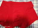 三枪【吉庆弹力棉】男式内裤红色本命年鸿运结婚喜庆男平脚裤 实拍图