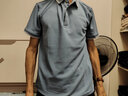罗蒙（ROMON）两件装短袖t恤男翻领夏季新款冰丝透气polo领打底男士商务体恤衫 黑色+灰绿 M 实拍图