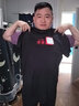 李宁（LI-NING）短袖t恤男女同款上衣春夏季李寧国潮印花圆领宽松休闲运动装半袖 标准黑 XL (180) 实拍图