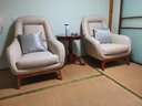 索梦纳斯 北欧单人沙发椅真皮美式轻奢实木休闲简约客厅阳台懒人沙发椅 1+1+茶几(超纤皮款) 实拍图