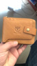 牛船长皮具真皮钱包男士多卡位相册插卡头层牛皮横款拉链搭扣钱包送男友礼品 黄棕色 实拍图