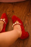 ROSE CASTLE婚鞋女新娘鞋中式秀禾平底敬酒鞋日常可穿红色方头玛丽珍 红色（平底）R7118 37 晒单实拍图