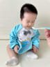 爱宝适儿童罩衣秋冬长袖款婴儿吃饭围兜小孩罩衣防水反穿衣萌趣车宝G036 实拍图