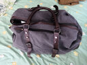 墨一休闲帆布旅行包男士大容量手提运动健身包短途出差旅游行李包袋 灰色 实拍图