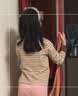 多妙屋女童长袖T恤儿童春秋装打底衫大童女孩洋气上衣 H001米咖 150  实拍图