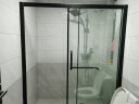 箭牌卫浴(ARROW) 黑色纳米整体淋浴房隔断一字形太空铝8MM钢化玻璃干湿分离浴室 可定制 定制款1.5-1.59M宽（一固一移） 晒单实拍图