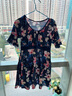梵迪拉（F.DYRAA）泳衣女温泉显瘦连衣裙速干中老年妈妈泳装四件套11703藏蓝红花XL 实拍图