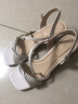 红蜻蜓女凉鞋夏季通勤气质水钻粗跟女鞋简约高跟鞋女 WFK23019米白色36 晒单实拍图