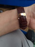 维途真皮手表带男小牛皮蝴蝶扣表链女配件适用于天梭浪琴卡西欧dw天王 棕色棕线-金色自动蝴蝶扣 19MM 实拍图