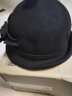 PTAH帽子女秋冬季卷边小礼帽女羊毛呢子帽子女士英伦贝雷帽盆帽 黑色 实拍图
