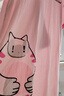 猫人（MiiOW）100%纯棉睡裙睡衣女士家居服圆领舒适透气简约夏夏套头短袖可外穿 涂鸦小猫粉 樱花粉 2XL 推荐（140-160斤） 实拍图