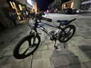 百士盾山地车自行车成人学生车公路变速越野单车赛车碟刹26寸青少年男女 【豪华版】强韧三刀轮-黑蓝色 24寸21速/身高140-165/ 实拍图