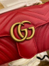 GUCCI 古驰 女士GG MARMONT系列牛皮双G压纹迷你手提包单肩包 520礼物 红色 446744 DTDIT 6433 实拍图