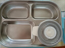 优泊仕 YOUBOS 304不锈钢保温饭盒可加热餐盘带盖便当盒中小学生分格饭盒上班族成人密封快餐盒 【新款】大号四格叶絮蓝+汤碗+304勺筷 实拍图