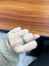 中国黄金（CHINA GOLD）玉翡翠戒指女冰种蓝水指环玉石素圈情情人生日情人节礼物送女朋友 蓝水翡翠戒指【12码】 实拍图