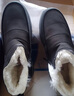 鮟鱇冬季纯羊毛保暖男老北京布鞋加厚防水爸爸高帮棉靴23503 黑色 40  实拍图