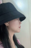 无印良品（MUJI）使用不易沾水带不易沾水圆帽渔夫帽防晒帽 帽子 遮阳帽 DBA21A2S 黑色 55-57cm 晒单实拍图
