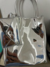 CHARLES&KEITH纯色褶皱磁吸手提斜挎托特包包女包生日礼物CK2-30782347 Silver银色 S 实拍图