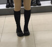 天美意鞋子女鞋商场同款粗跟增高显瘦弹力长靴女时装靴CPB80DG3 黑色（薄绒） 37 实拍图